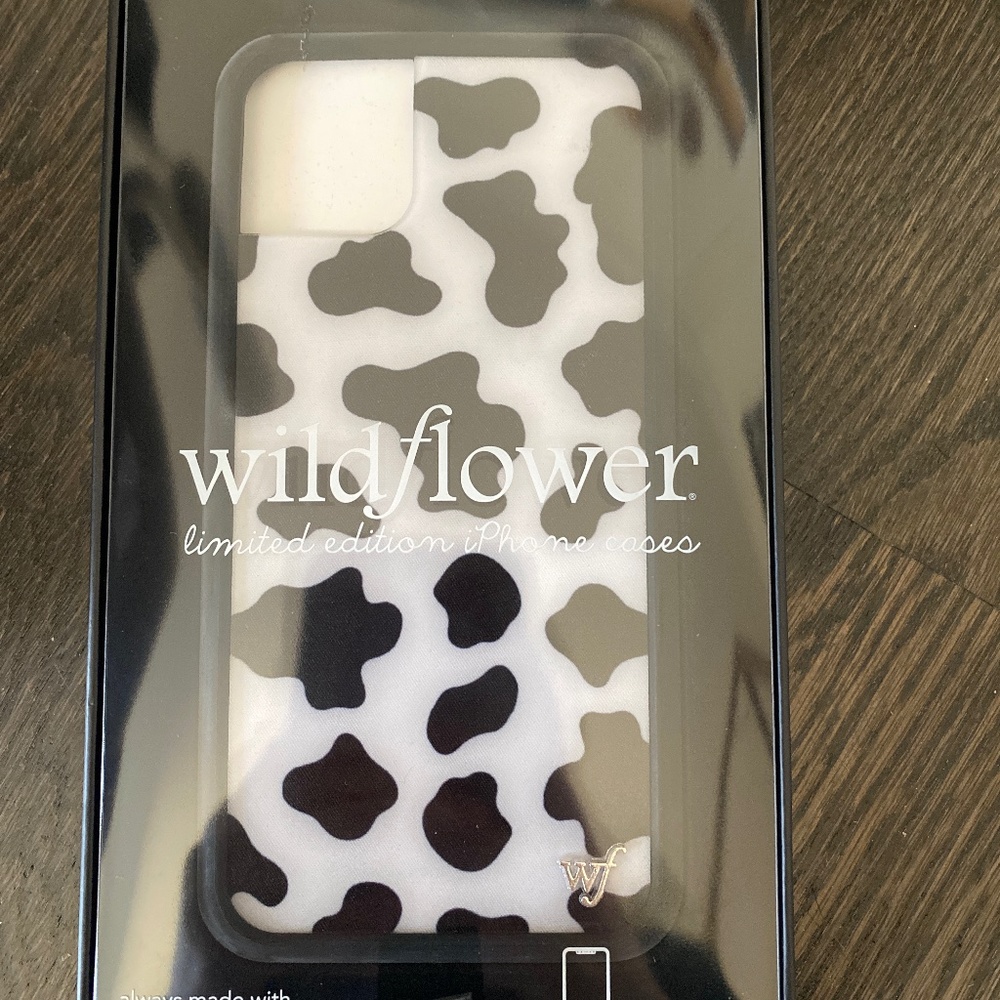 Wildflower cow print phone case for 11 pro max